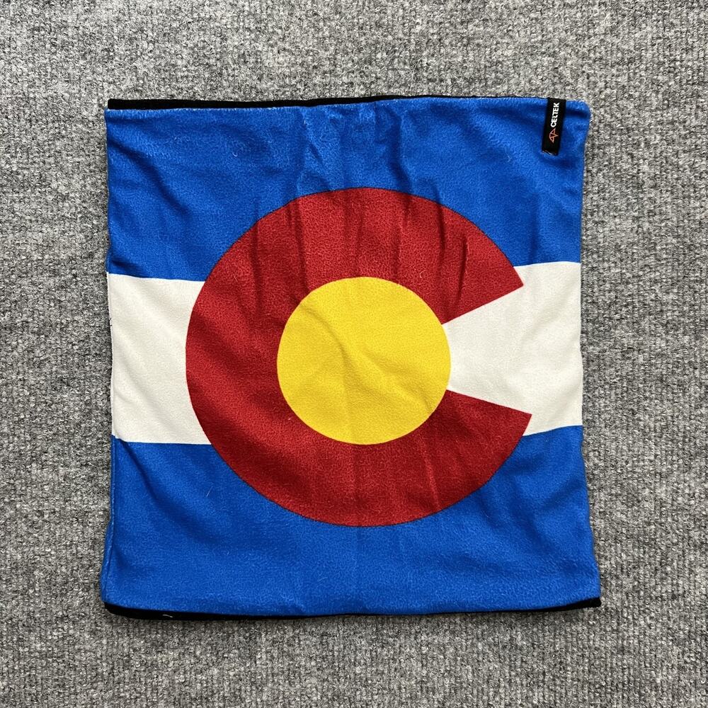 Celtek Colorado Flag Neck Warmer Fleece Gaiter Blue Red Yellow Snowboarding Ski